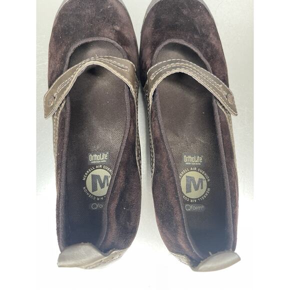 Merrell Shoes Women’s Brown Suede Plaza Bandeau Mary Jane Slip On Wedge Size 7.5 - Picture 7 of 7